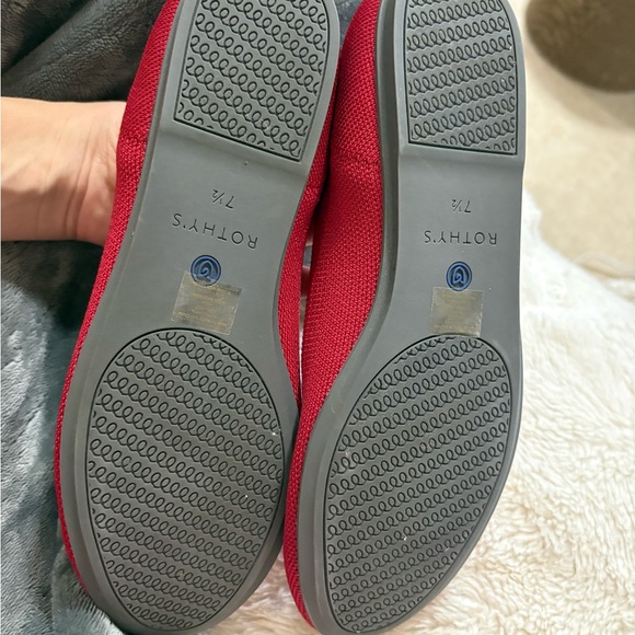 Rothy's Vibrant Red Flats with Blue Accents - Picture 4 of 4